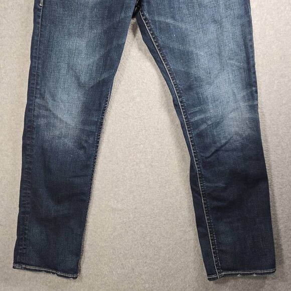 Silver Jeans Eddie 34x32 Taper Leg Relax Fit Distressed faded - Picture 3 of 12